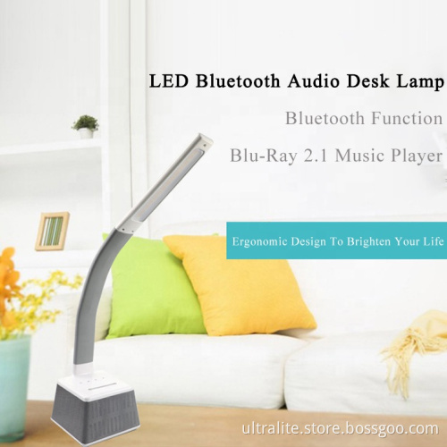 Multi Function Modern Touch Led Desk Light Lamp With Bluetooth2.1 Music Player